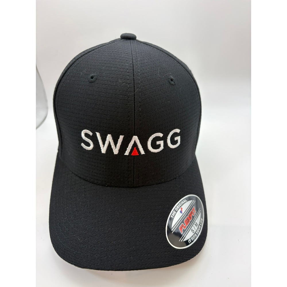 Travis Mathew Black SWAGG Rad Flexback Cap S-M TM1MU426 Golf Hat NWOT